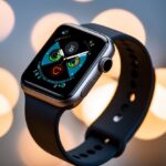 Um smartwatch com sensores de bioimpedância em uma pulseira elegante e moderna